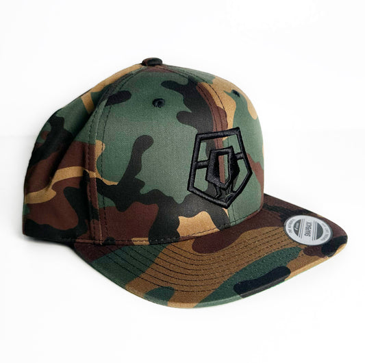 TIS Snap Back Camo Cap (Black Logo)